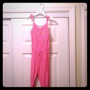 Juicy Couture pink & white geometric jumpsuit
